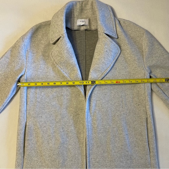Zara Oversized Light Grey Coat Jacket Open Front - Picture 10 of 13